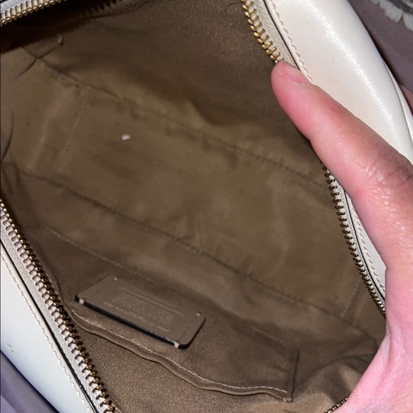 Coach Tan and White Crossbody Bag with Monogram Pattern - Picture 7 of 8